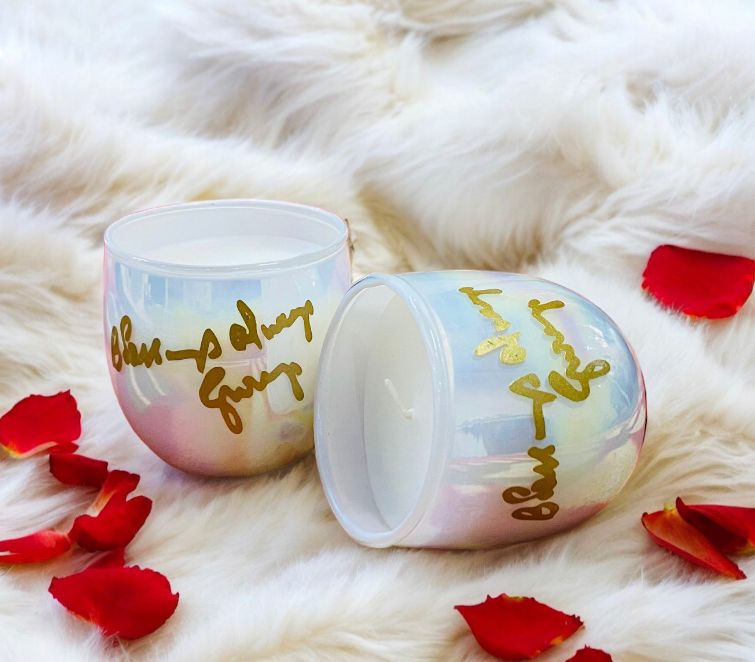 Holographic Customised Glass Candles