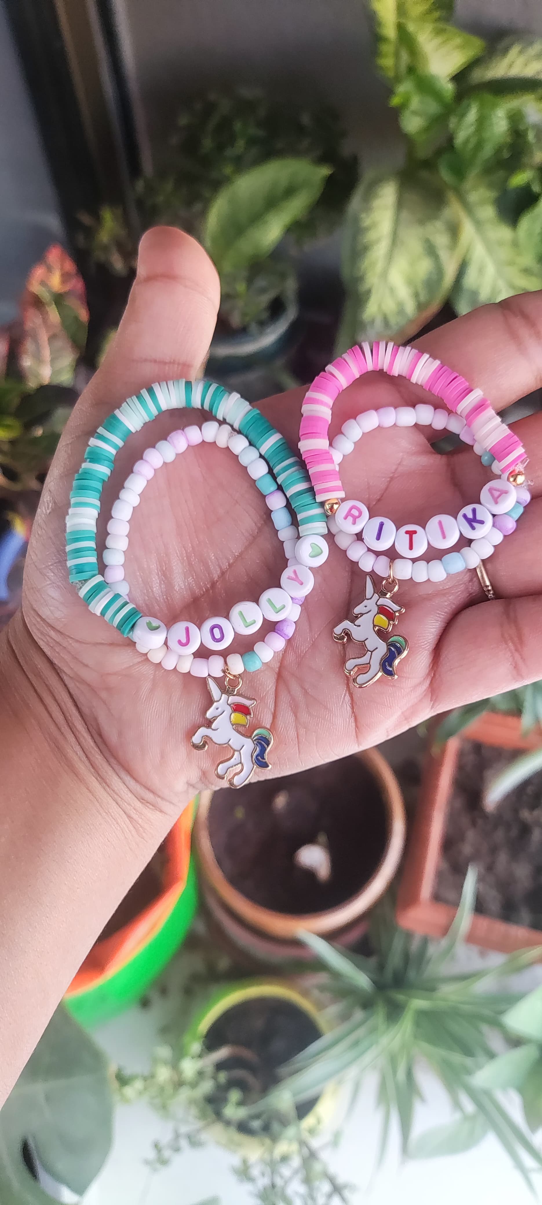 PERSONALISED UNICORN DOUBLE LAYER BRACELETS