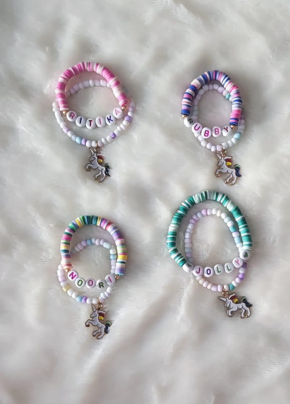 PERSONALISED UNICORN DOUBLE LAYER BRACELETS