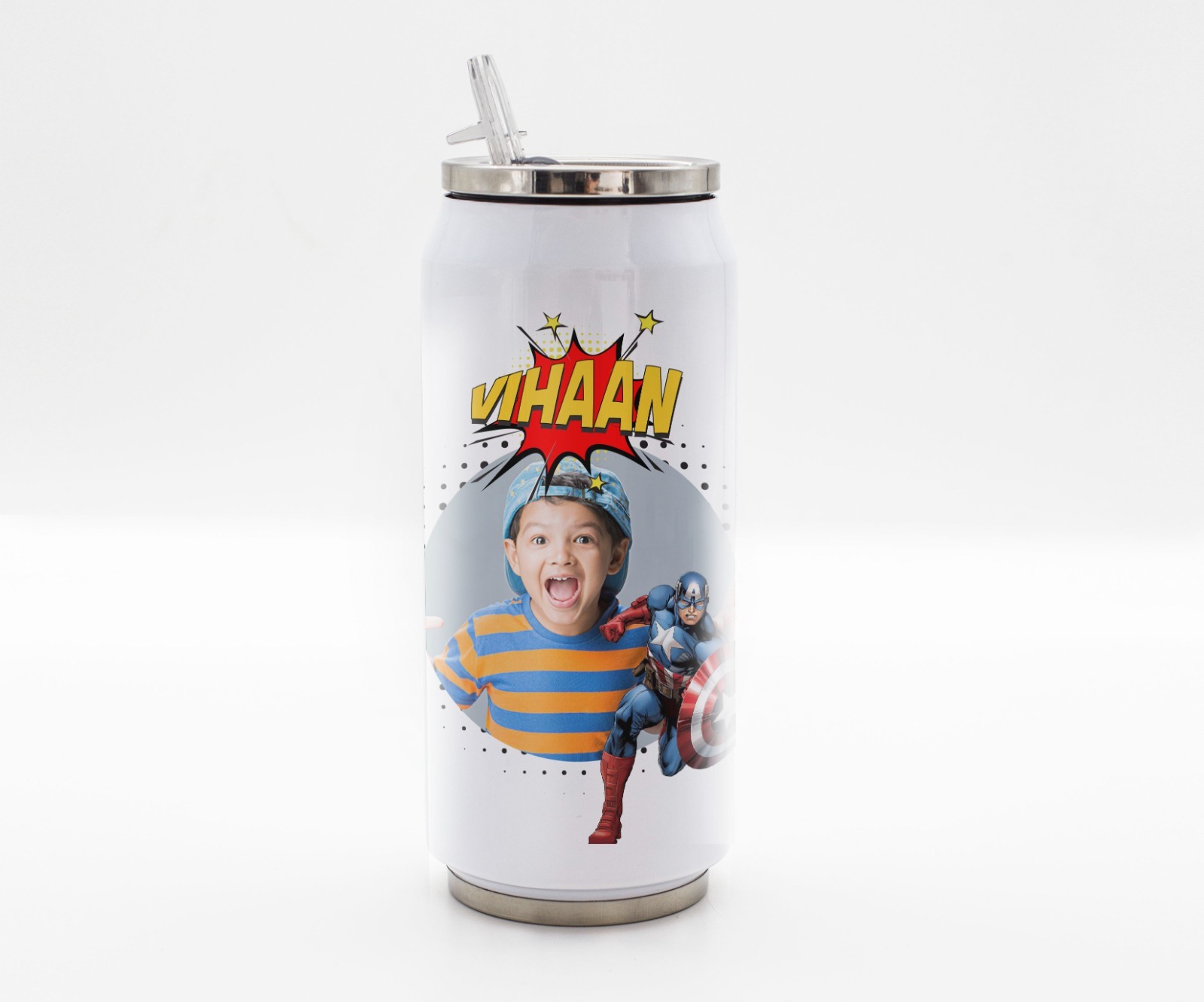 Personalised coke can straw sipper