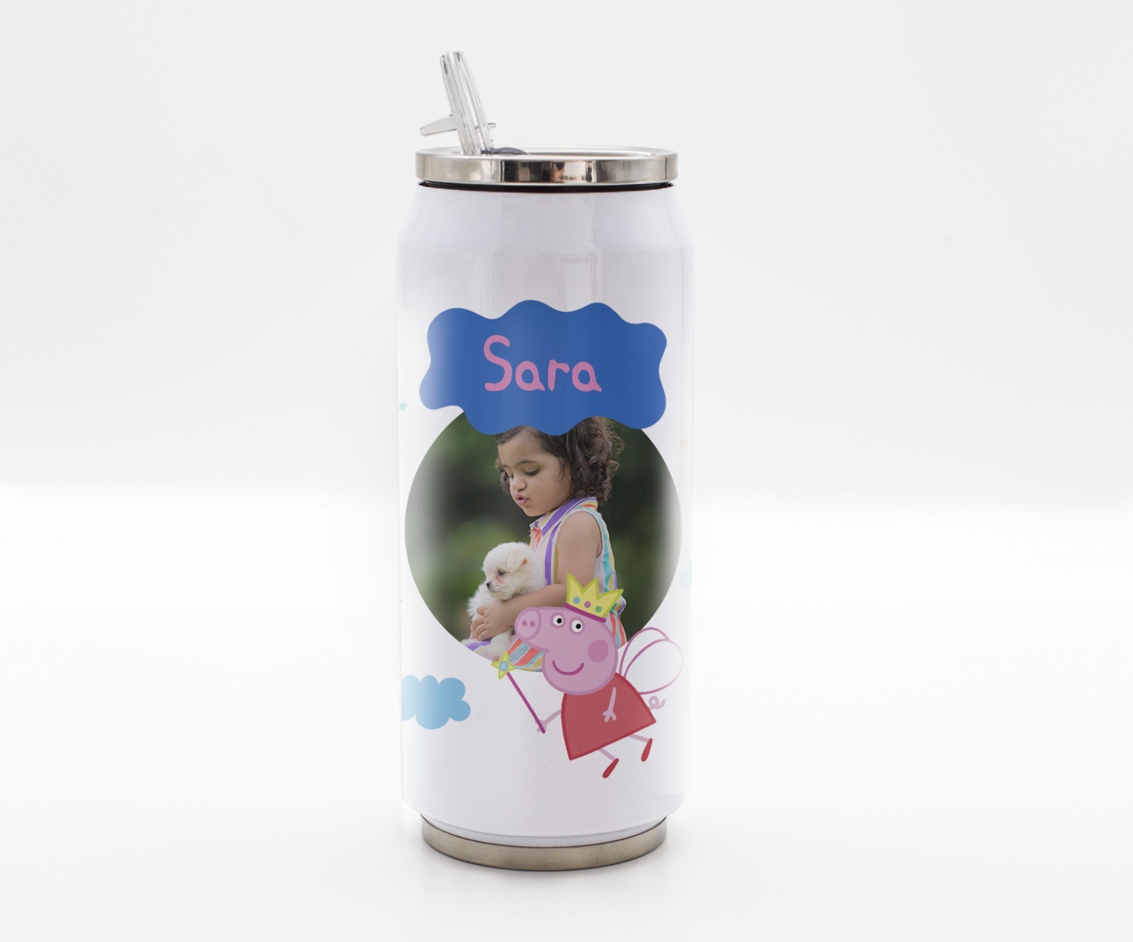 Personalised coke can straw sipper