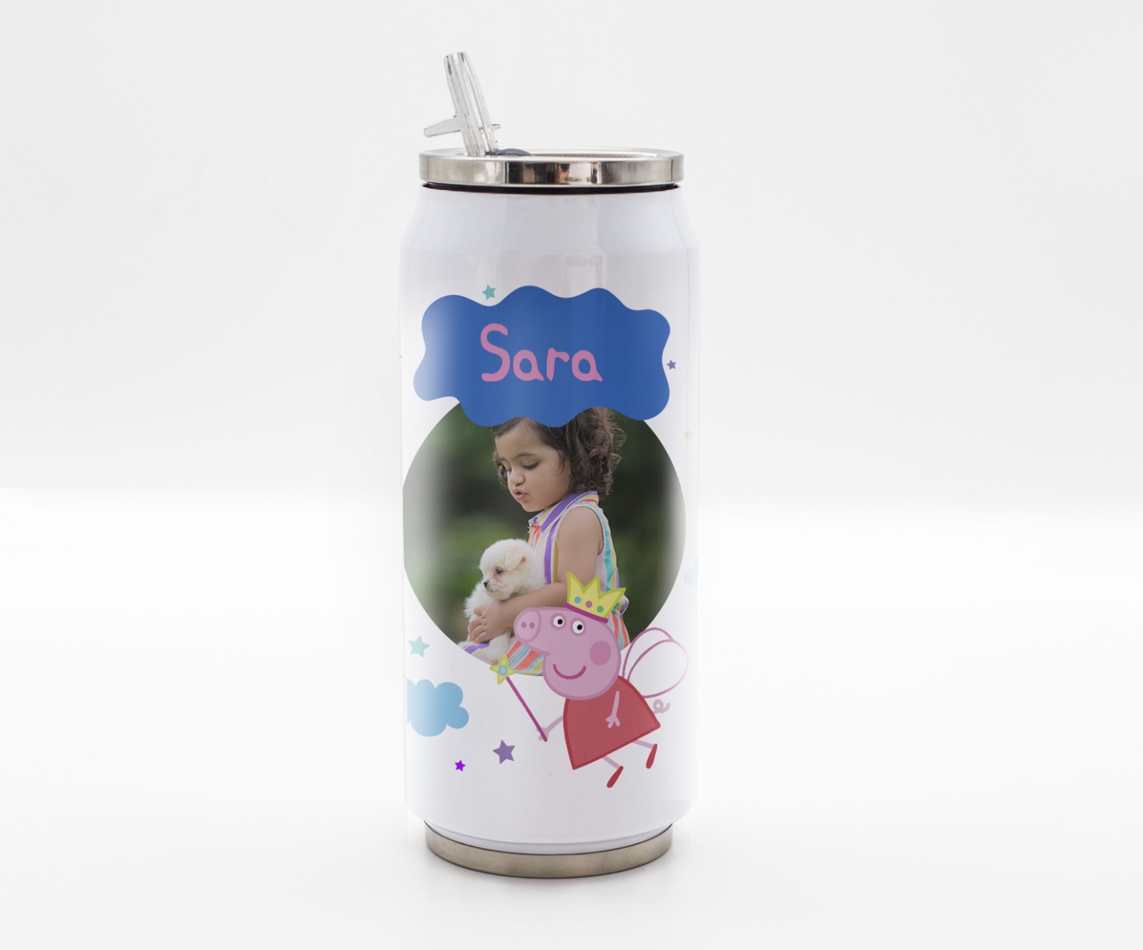 Personalised coke can straw sipper