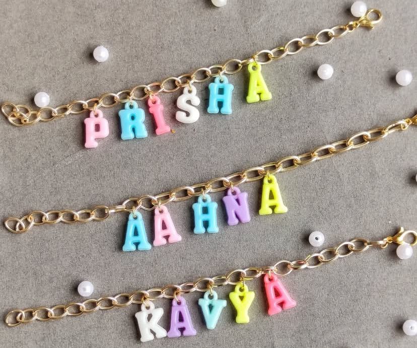 Colourful letter bracelet