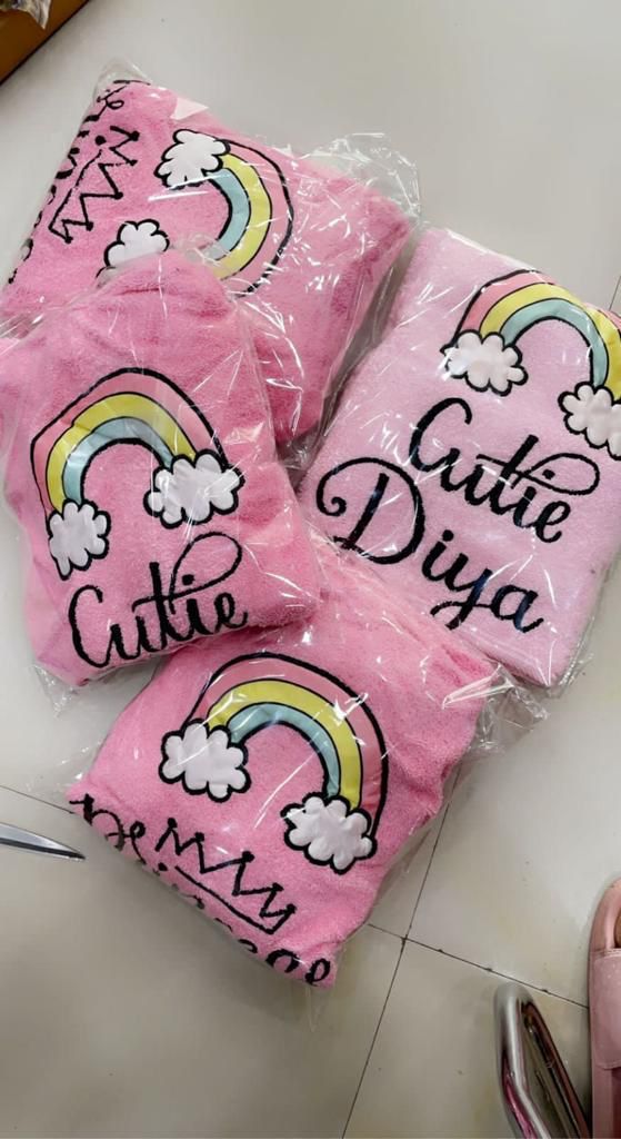 Personalised bathrobes With patch n embroidered names