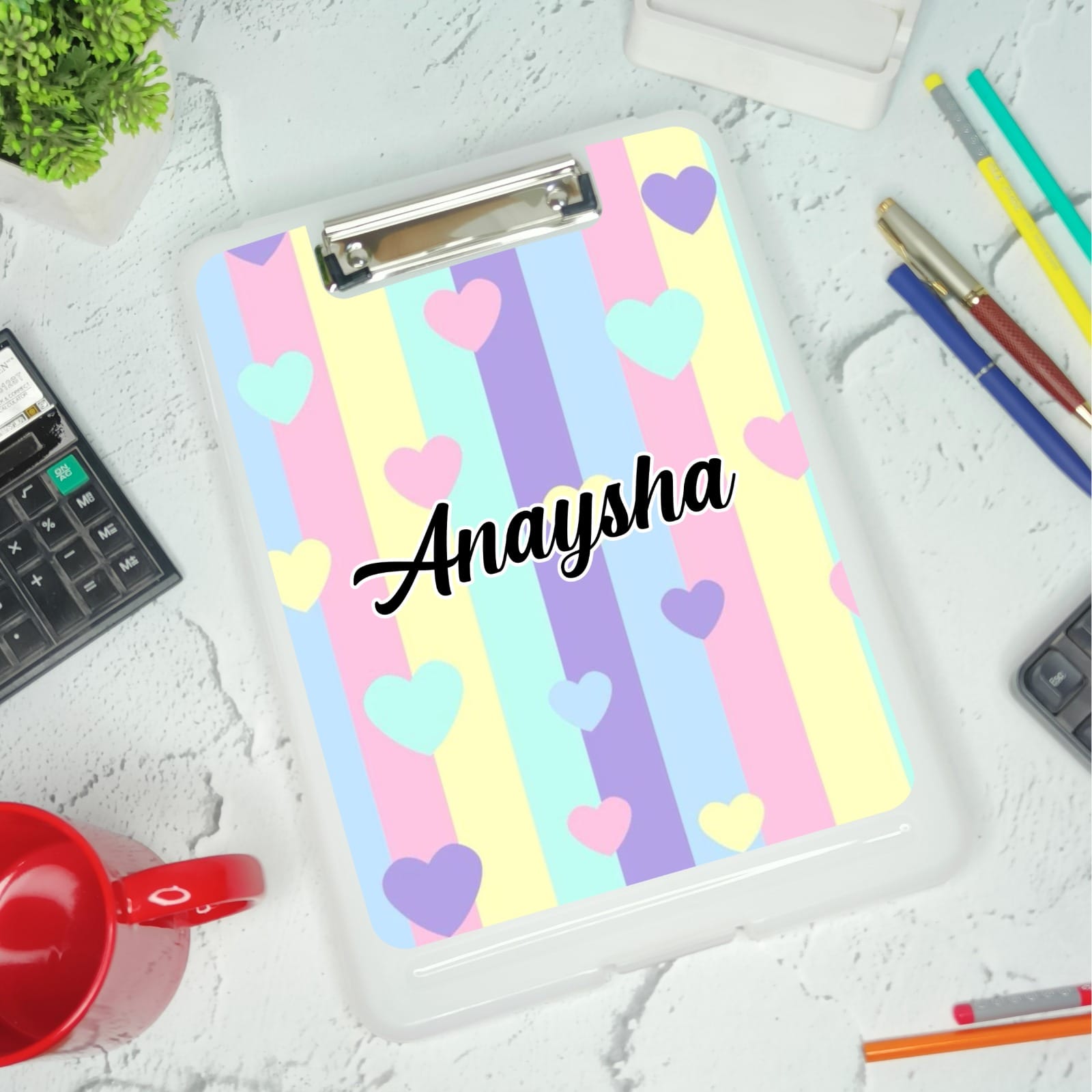 Customized Multi Use Kids Trending Storage Clip Board/ Exam Pad With Photo & Any Design & Name Print