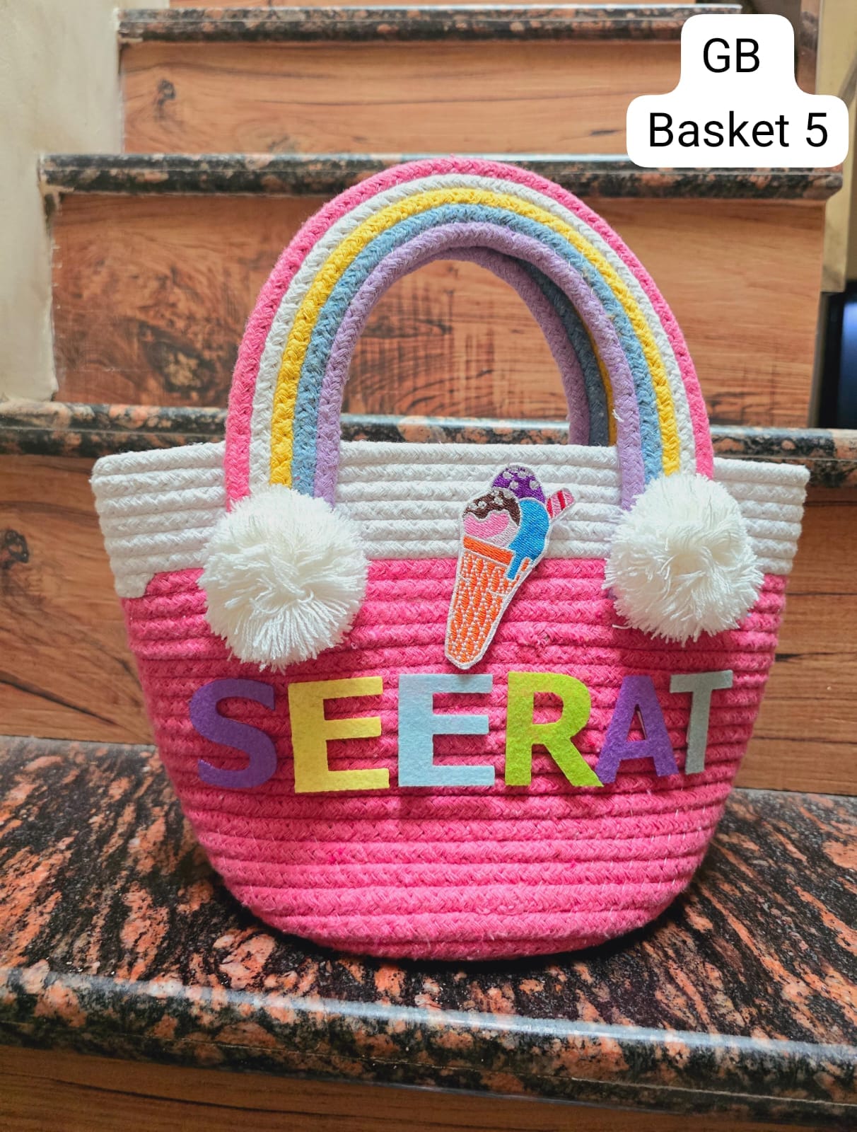 Personalised jute theme baskets