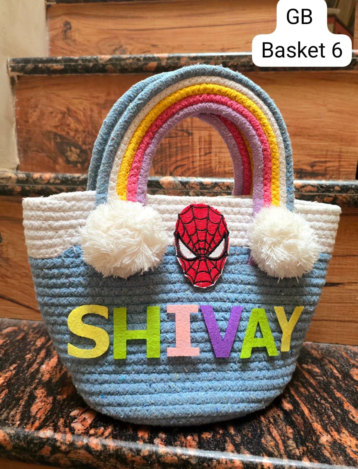 Personalised jute theme baskets