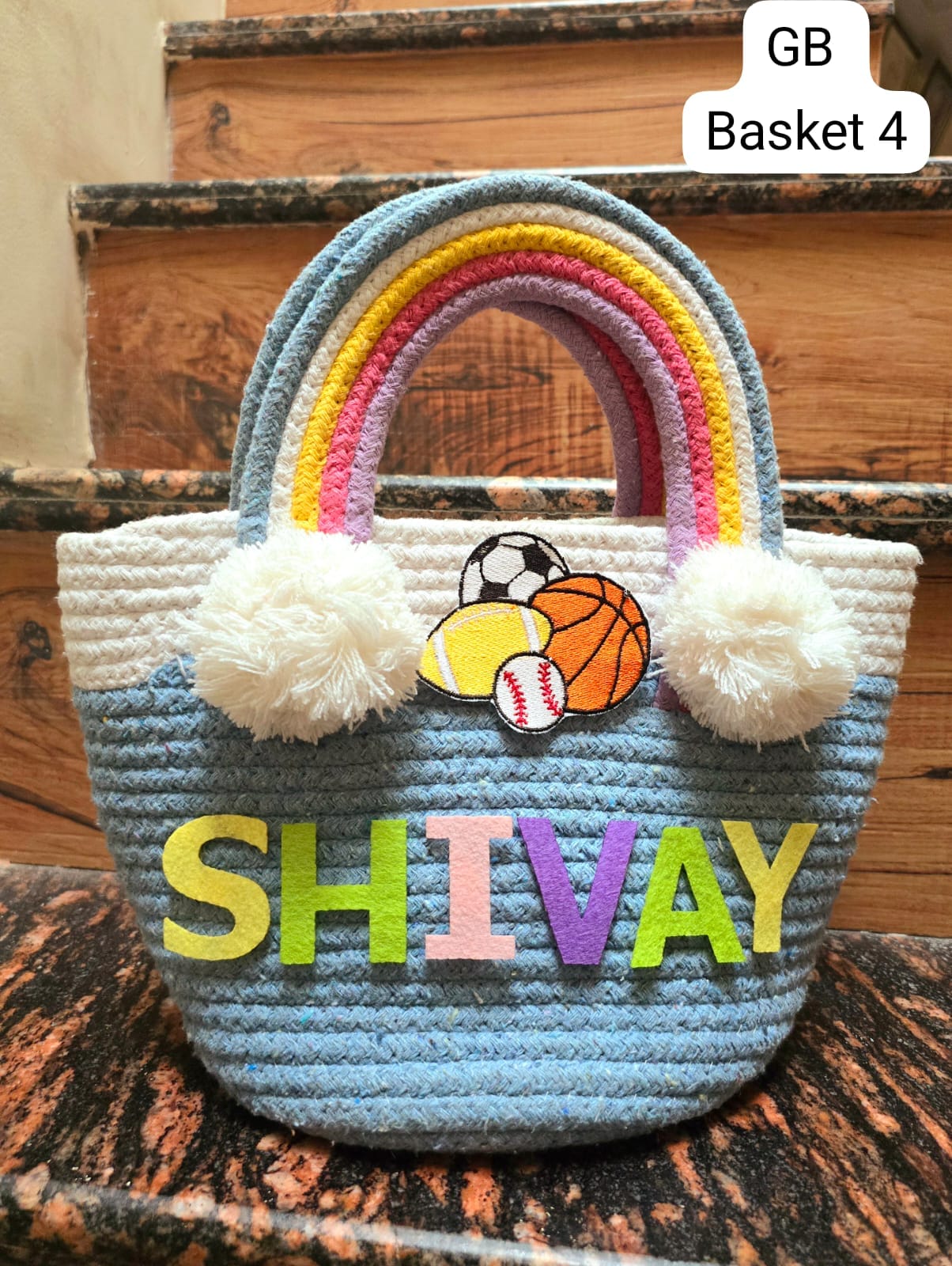 Personalised jute theme baskets