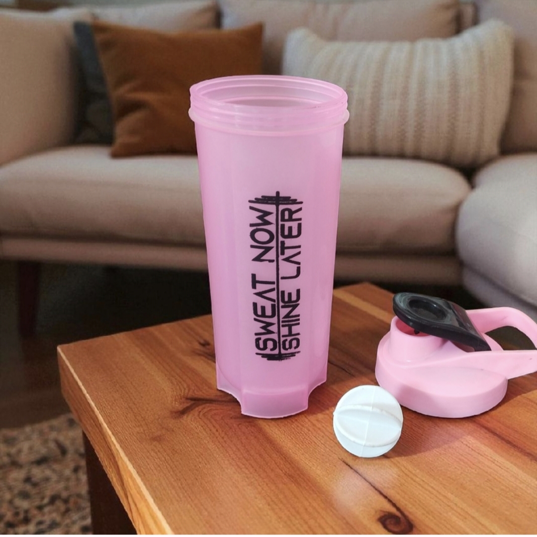 💖 750ml multicolour Gym Shaker Bottle with Mixer Ball & Flip Lock Cap  “Sweat Now, Shine Later” – Big Motivation in Every Sip!