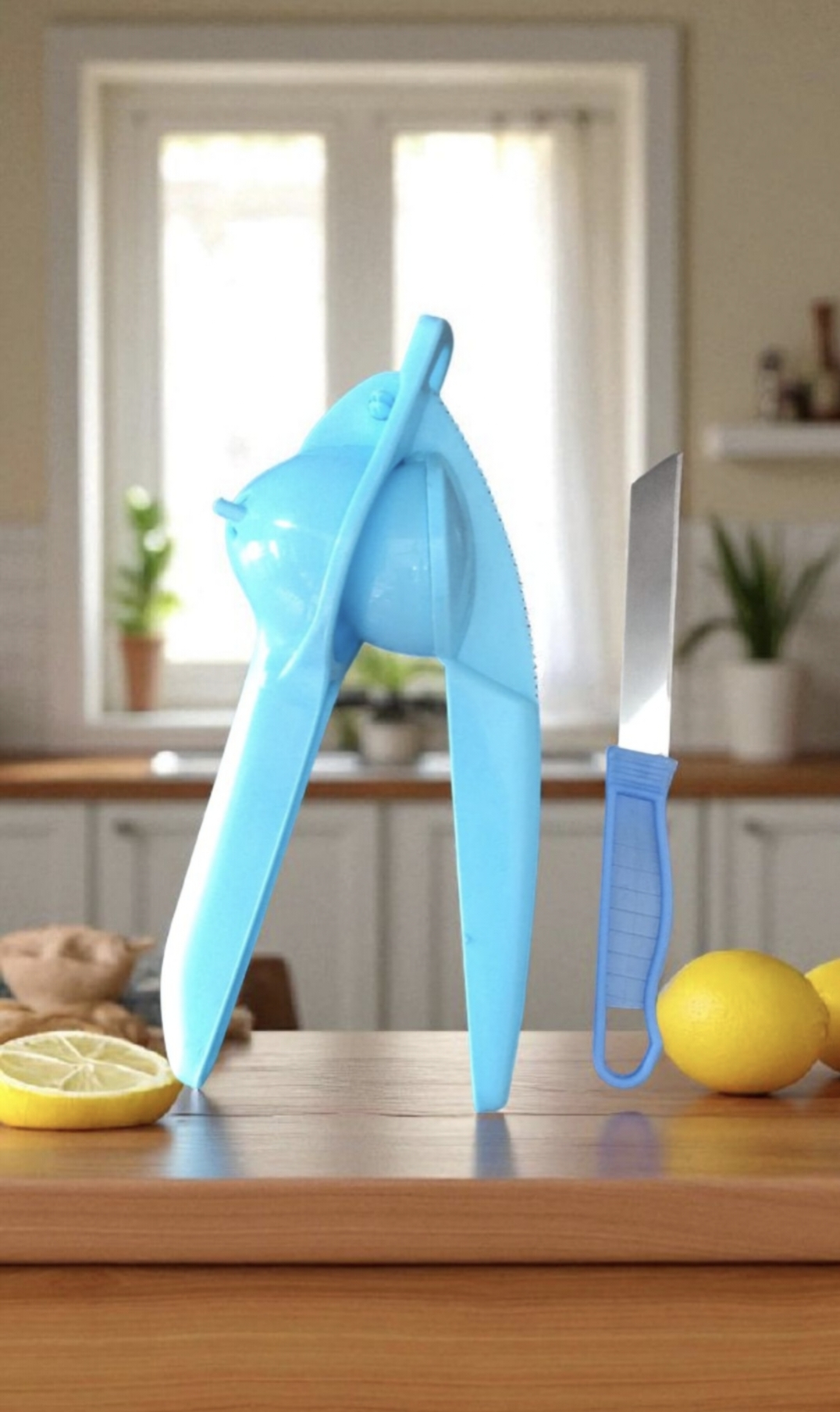 🟦 Combo Offer: Heavy Duty Lemon Squeezer + Sharp Knife Set 🟦