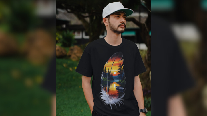 Sunset Feather Escape Tee