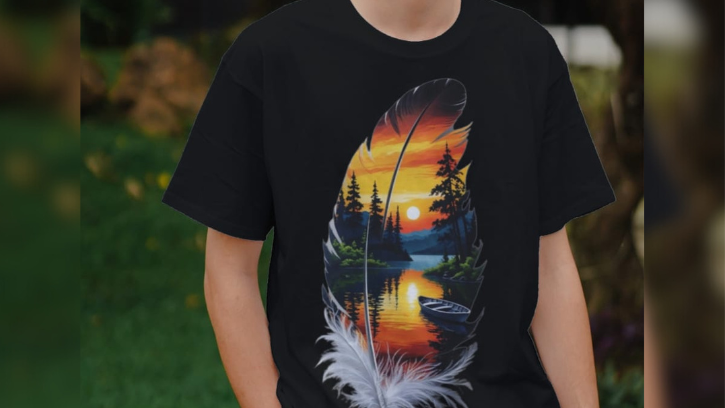 Sunset Feather Escape Tee