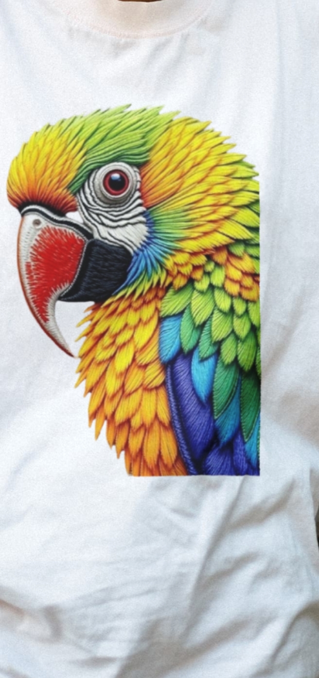 Parrot Embroidery T-Shirt