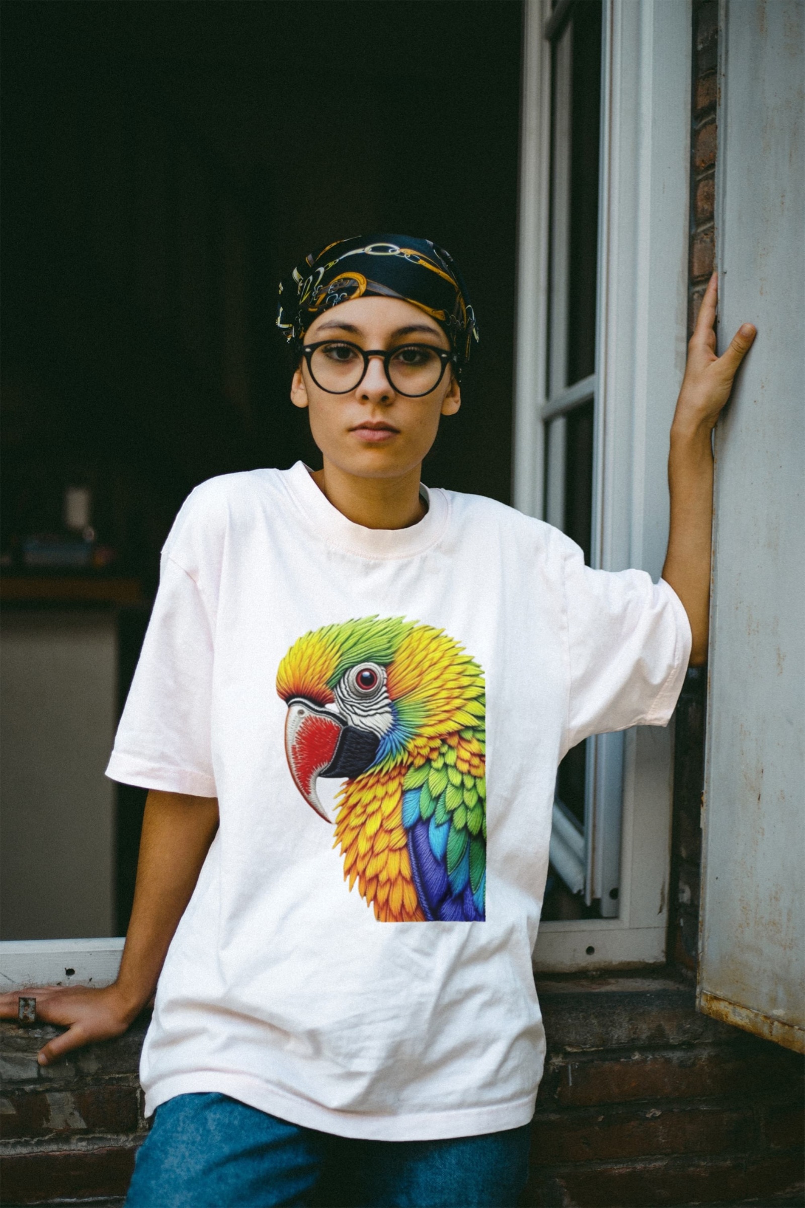 Parrot Embroidery T-Shirt