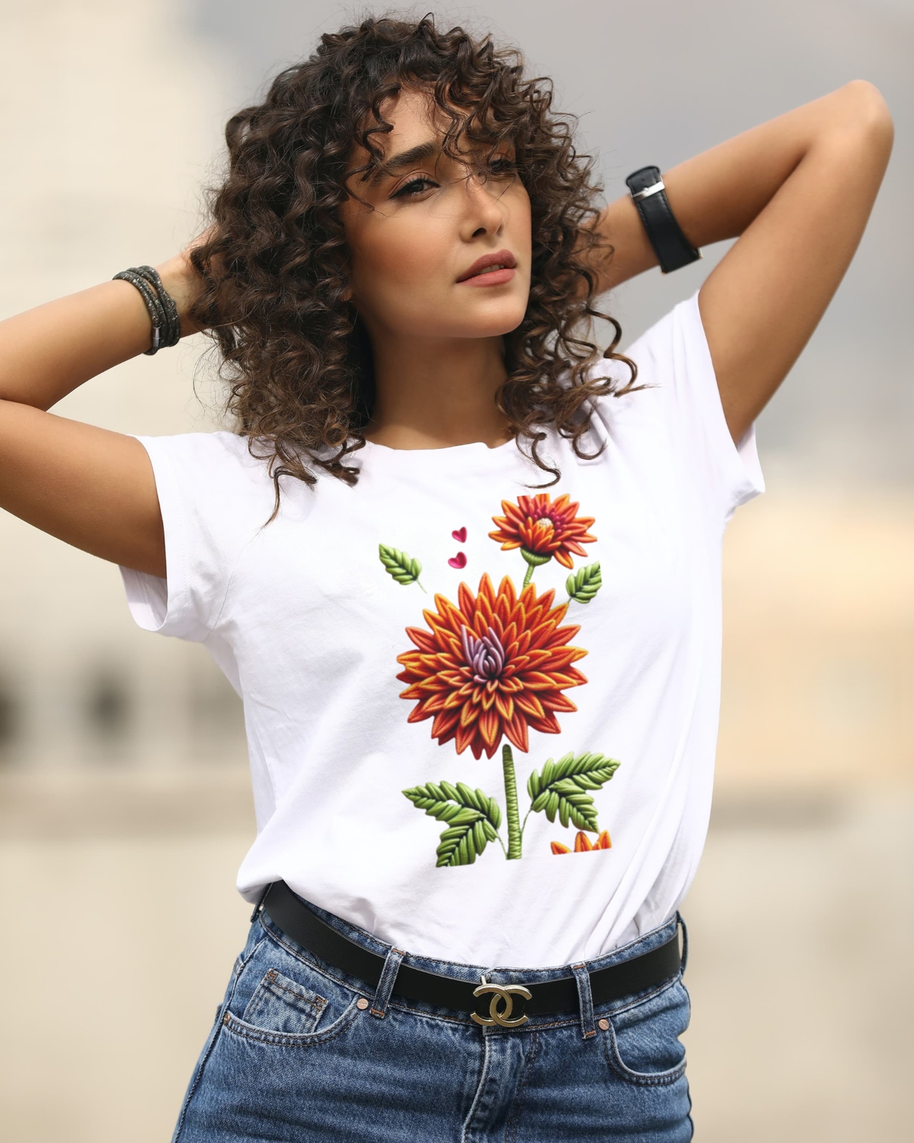 Floral Embroidery T-Shirt 1