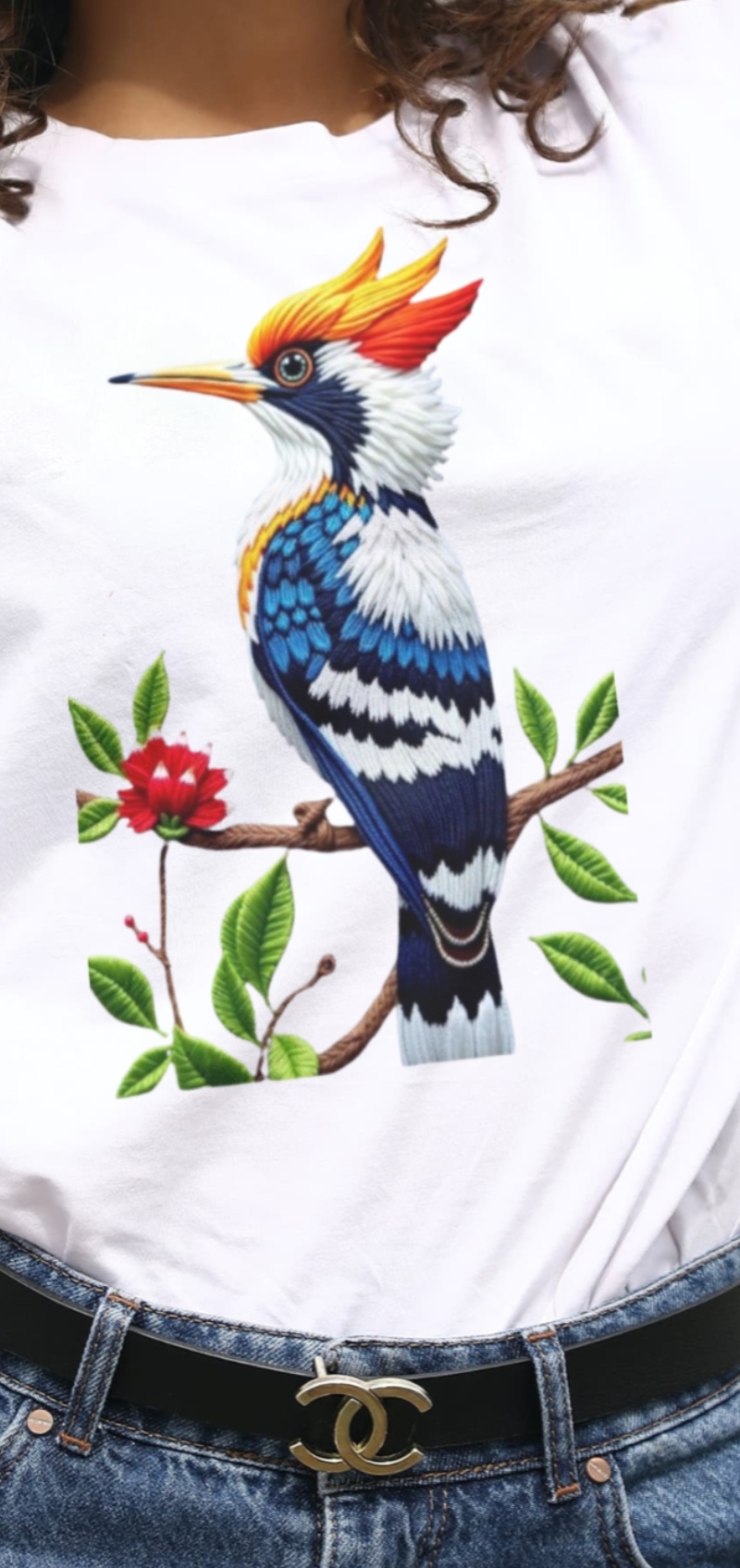 Bird Embroidery T-Shirt 1