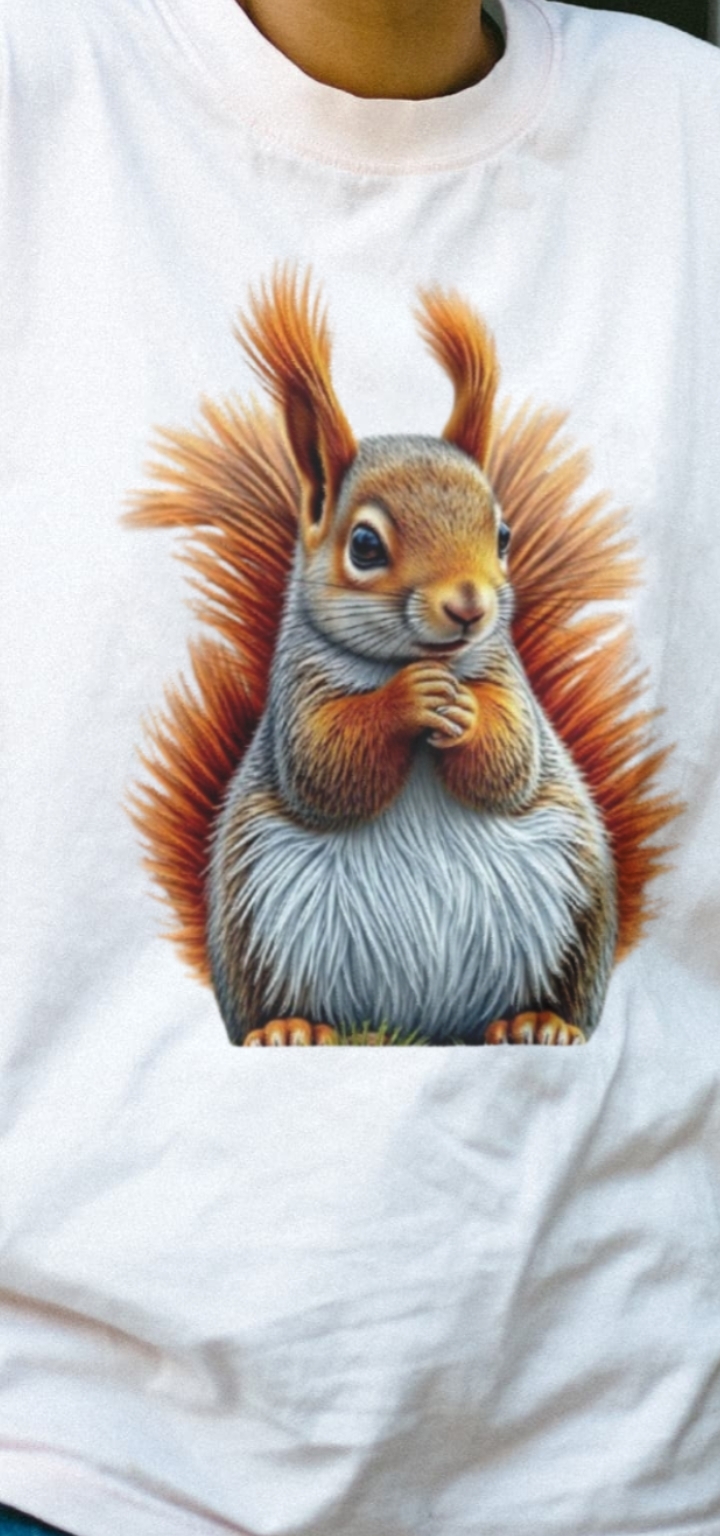 Squirrel Embroidery T-Shirt