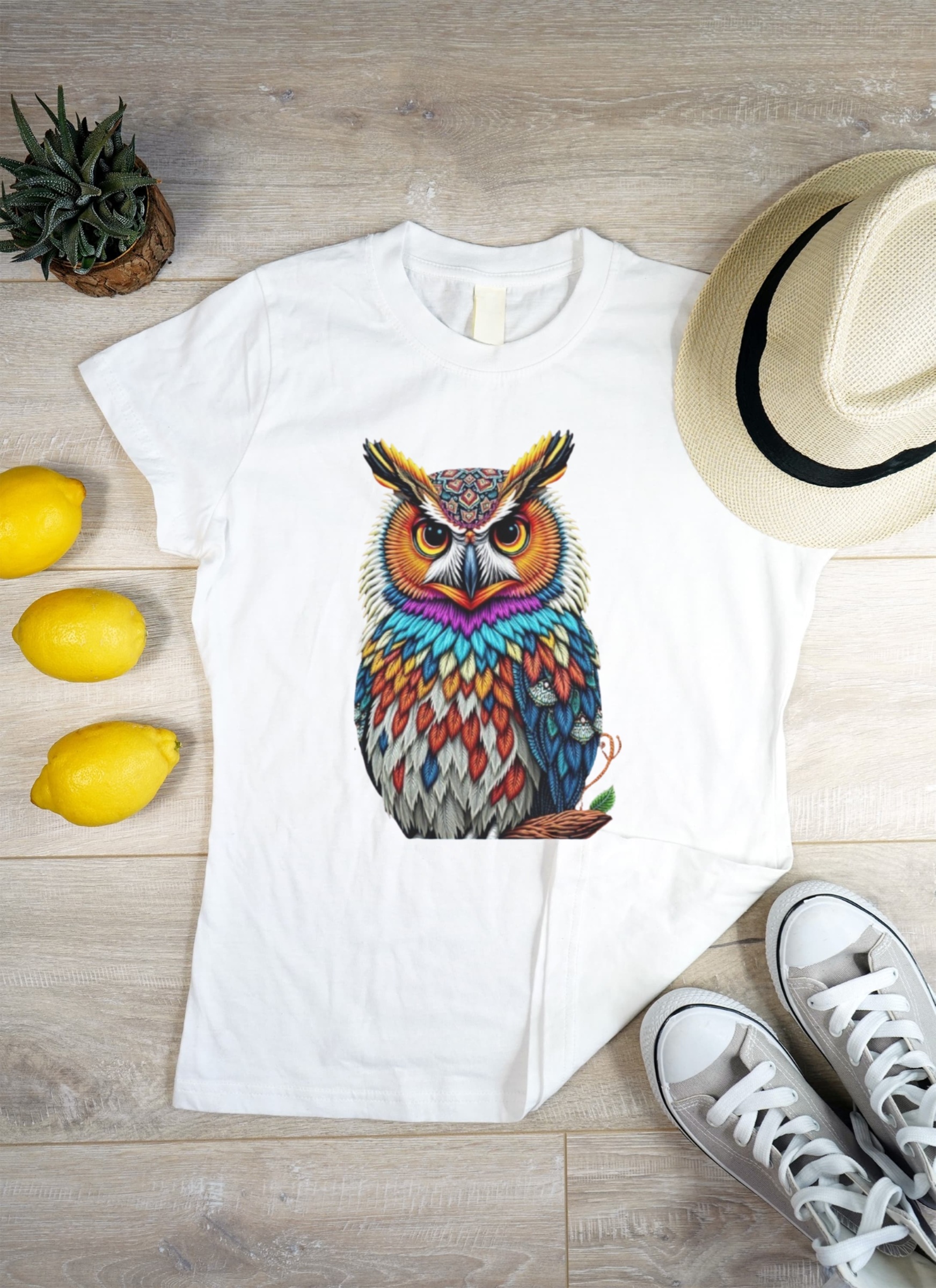 Owl Embroidery T-Shirt