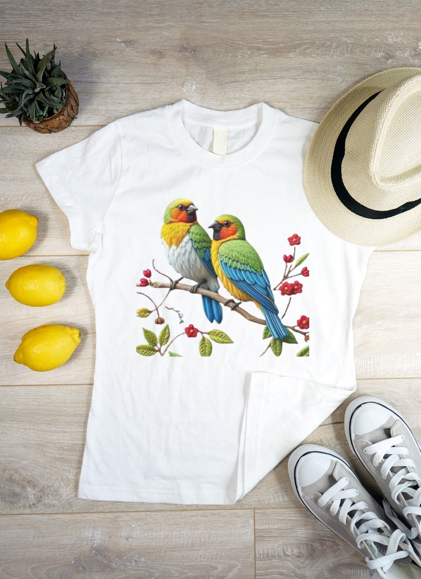 Bird Embroidery T-Shirt 2