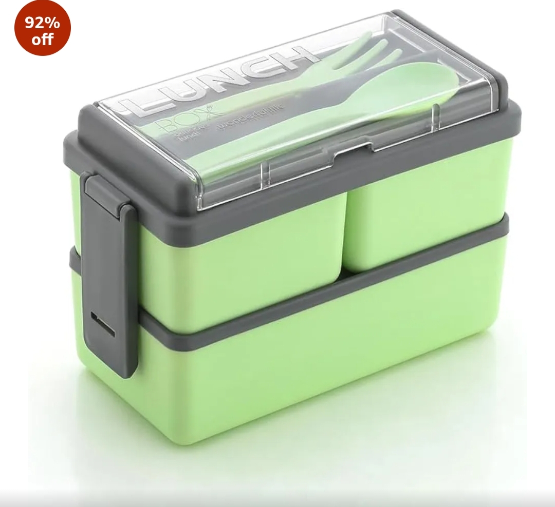 Piller BentoBox Pro – Double Decker Japanese Style Lunch Box (1.4 Liters, BPA-Free, Multicolor)