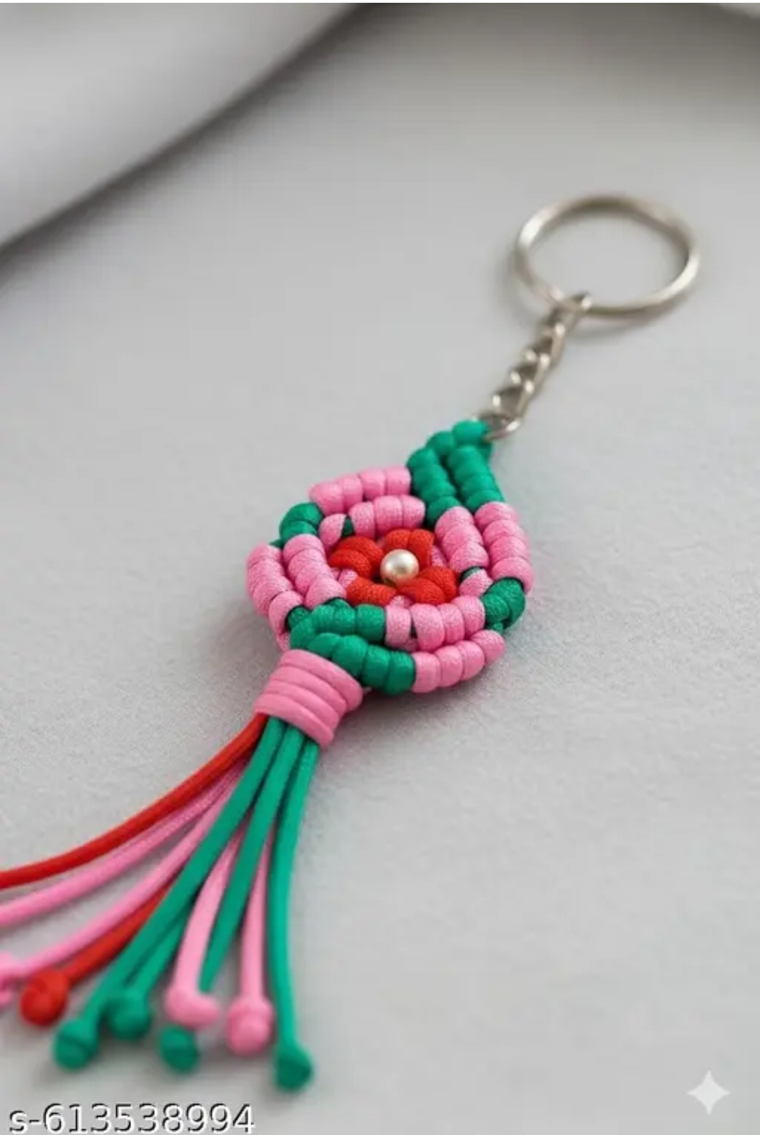 Trendy Handmade Floral Thread Keychain | Colorful Braided Tassel Key Ring for Girls & Boys | Perfect for Bags, Scooters & Gift Purpose