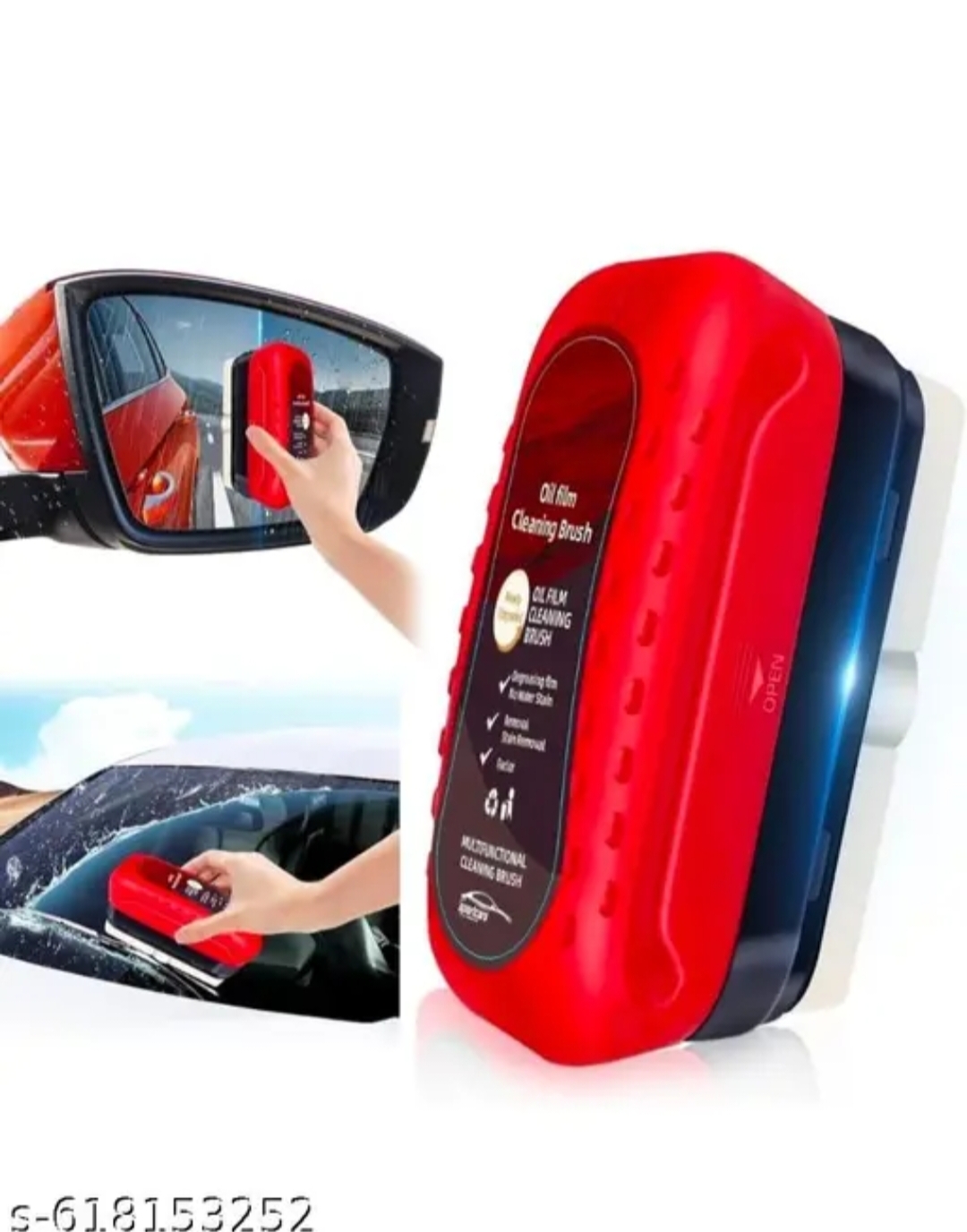 2-in-1 Car Glass Cleaning Brush & Wiper Set for Windshield, Windows & Mirrors | Multi-Use Cleaning Tool for Home & Vehicle | Easy Grip Handle