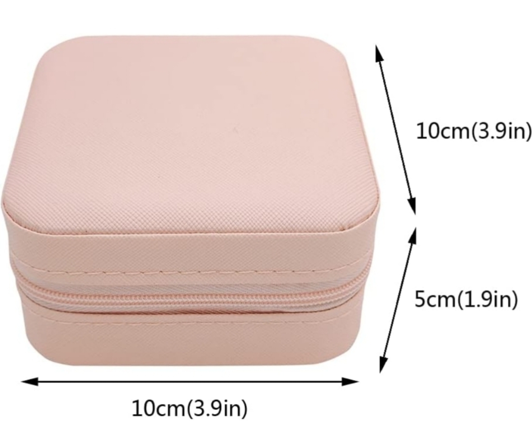 Giftora Leather Mini Jewelry Travel Case | Small Portable Jewelry Organizer Box for Rings, Earrings & Necklaces | Perfect Gift for Women & Girls (Pink) |