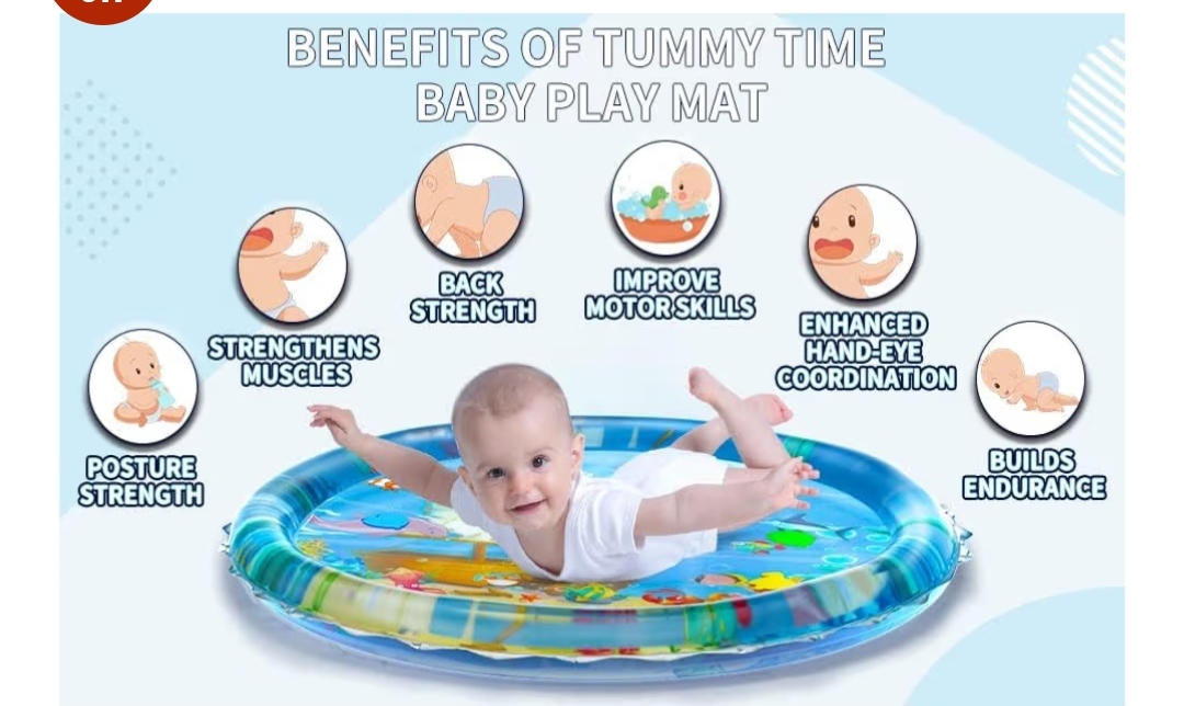 Baby Kids Inflatable Water Play Mat | Tummy Time Activity Toy for Infants & Toddlers | Leakproof Sensory Play Mat for Indoor & Outdoor Fun