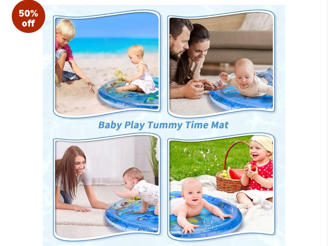 Baby Kids Inflatable Water Play Mat | Tummy Time Activity Toy for Infants & Toddlers | Leakproof Sensory Play Mat for Indoor & Outdoor Fun