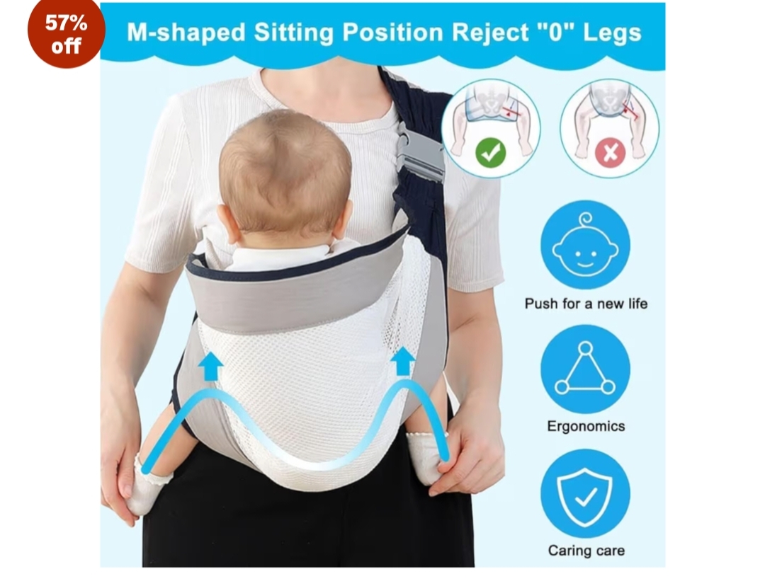Mesh Baby Sling Wrap for Newborns & Infants | Ultra-Light Breathable Adjustable Baby Carrier | Soft Ergonomic Hands-Free Baby Wrap for Outdoor & Daily Use (Multicolor)