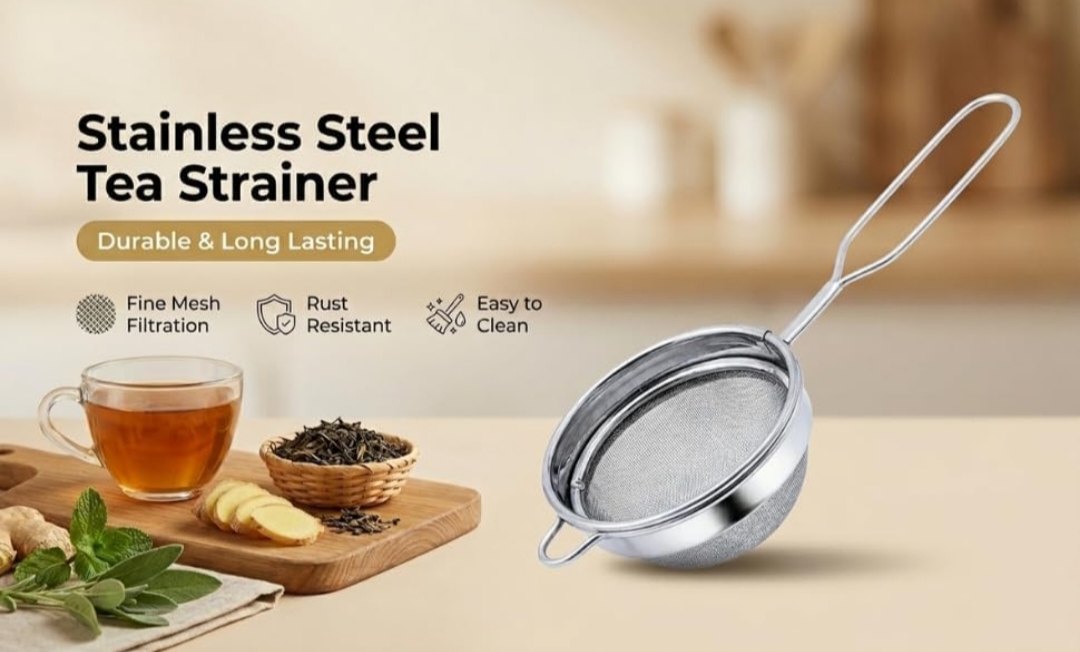 Giftora 2-Piece Stainless Steel Flour Sifter Set | Ultra-Fine Mesh Flour Sieve & Handheld Kitchen Strainer for Baking, Tea, Sauces & Lump-Free Mixing