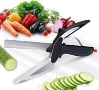 Clever Cutter 2 in 1 Food Chopper Vegetable & Fruit Cutter/Kitchen Scissors/Knife/Chopping/Cutting Board)