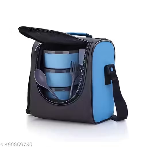 Insane Stainless Steel Lunch Box / Tiffin For School, Office, Collage(3 SS Container, 1 Buttermilk Bottle, 1 Roti Dabba, 2 Spoon) With Bag