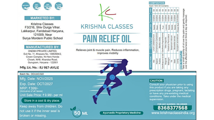 Pain relief oil