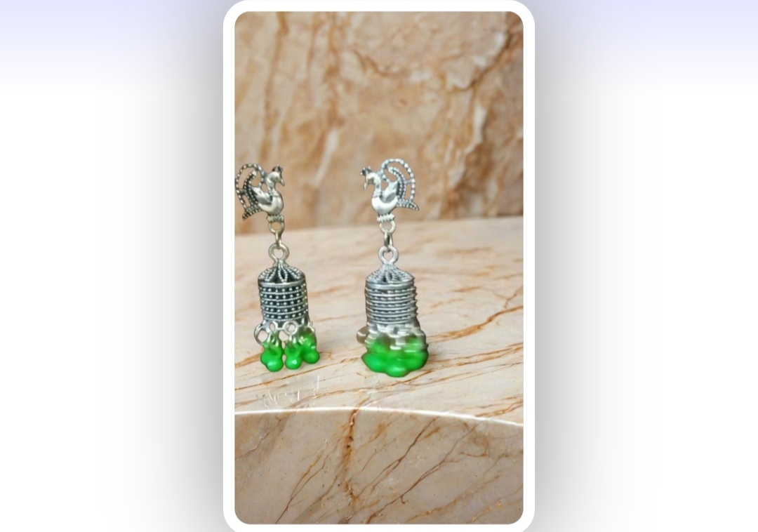 Oxidized small jhumki