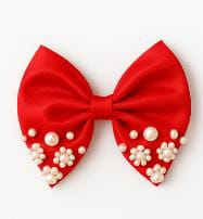 Red hair bow clip pack of 3
