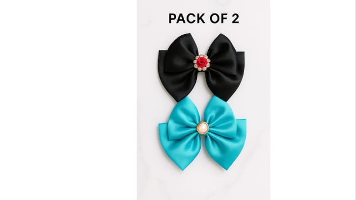 Double layer hair bow clip