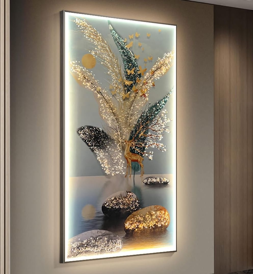 1204 imported crystal painting with aluminum frame frame