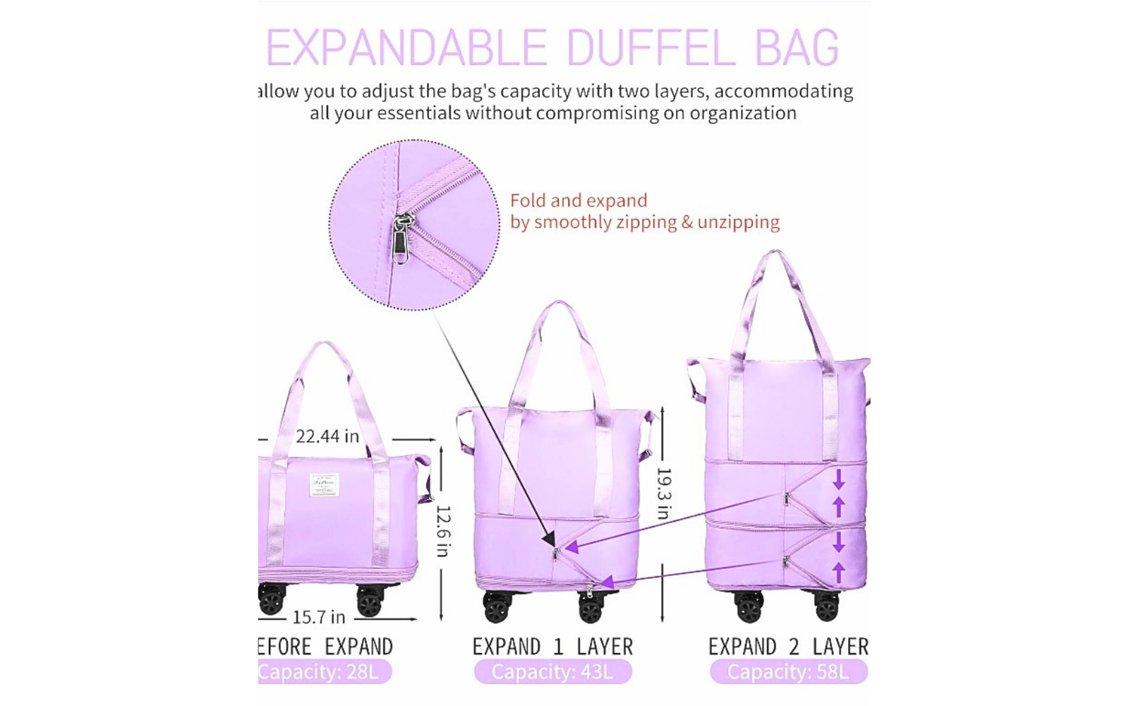 rolling travel bag with wheel