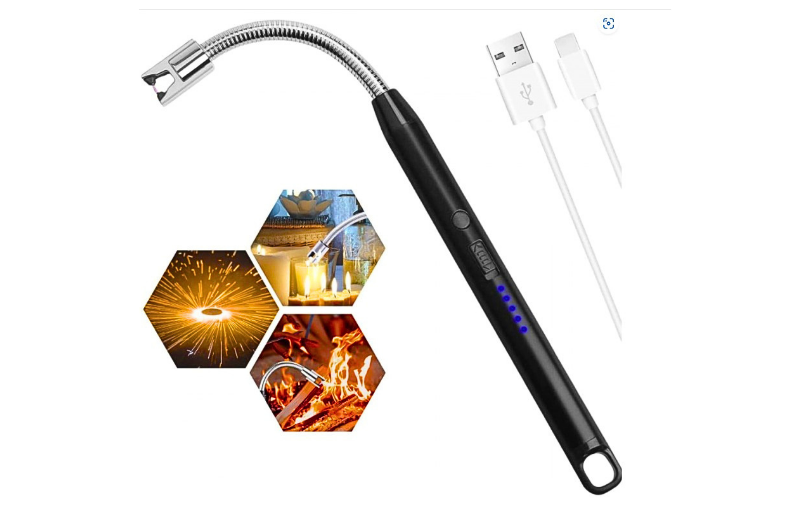 Flexible Neck USB Electric Arc Lighter – Windproof & Rechargeable