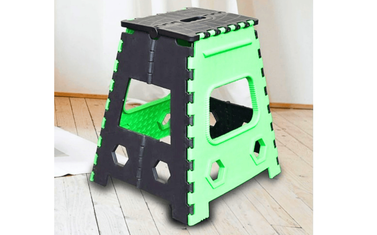 18 INCH FOLDING STOOL   Strong, lightweight, and space-saving foldable stool designed for home, kitchen, travel, and multi-purpose use.
