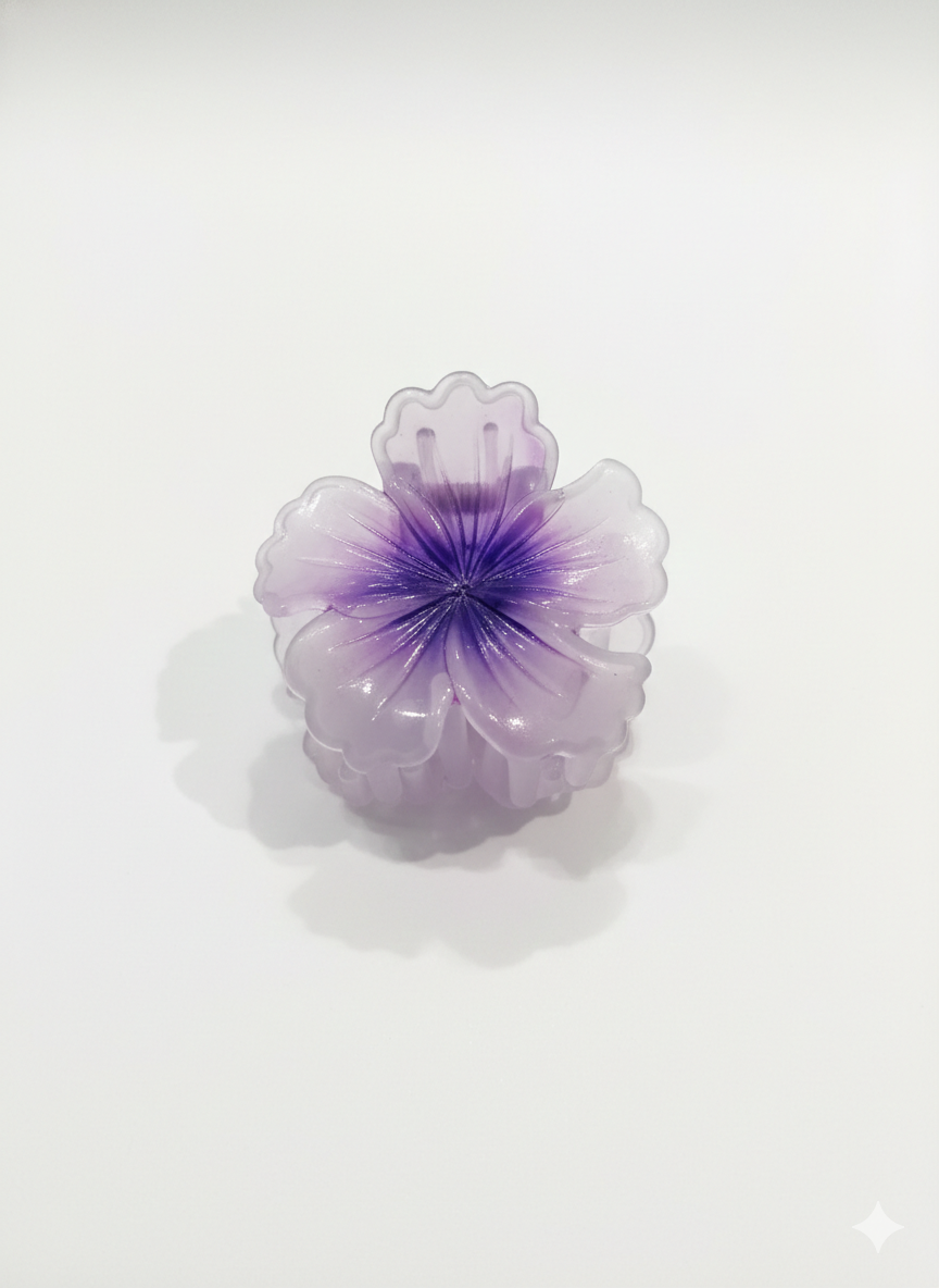 Elegant Gradient Flower Hair Claws (Set of 4) ya Multi-Color Floral Matte Hair Clips.