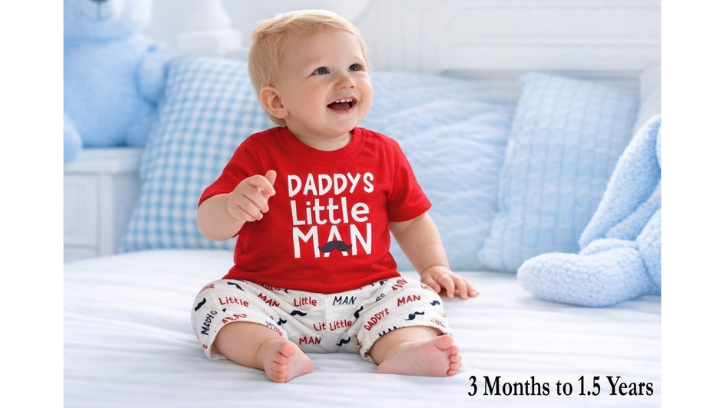 Daddy little man red Tshirt Set c