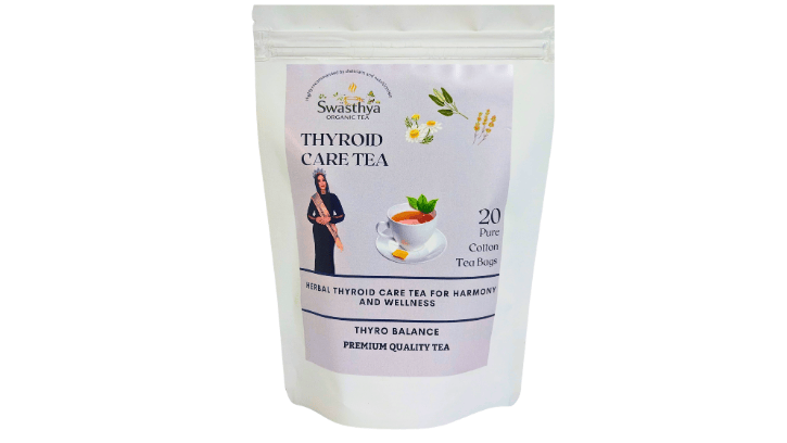 Swasthya Organic Thyroid Wellness Tea (Inspired by Thyroid Support) 20 Pure Cotton Tea Bags | Net Weight: 40g