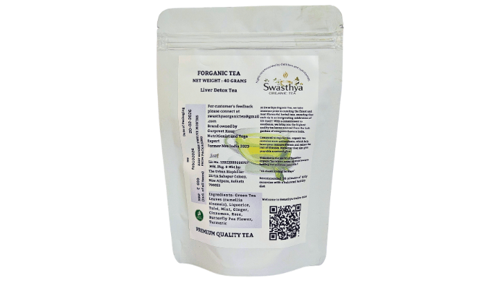 Swasthya Organic Liver Wellness Tea (Inspired by Detox & Digestive Support) 20 Pure Cotton Tea Bags | Net Weight: 40g