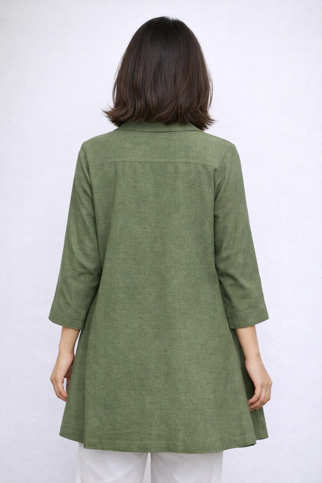 Olive Harmony Printed Panel Kurti( a-502 ) ( olive green )