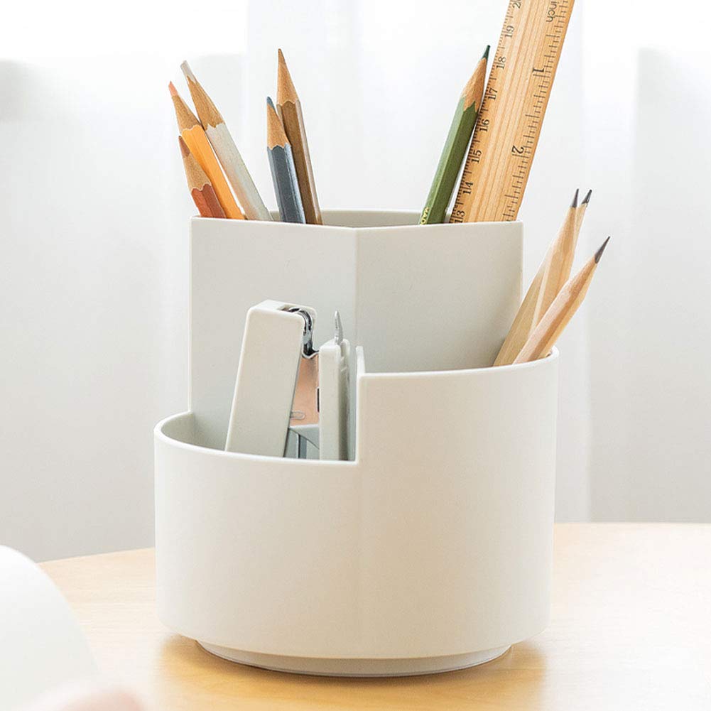 360° Rotating Desk Organizer with Drawer – Multi-Compartment Stationery Holder