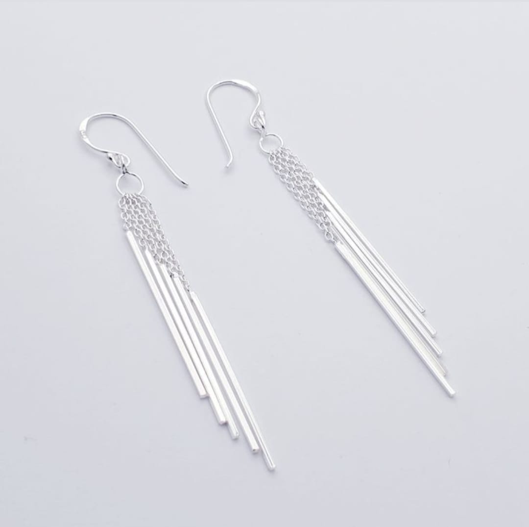 Earrings cascading dangly bars
