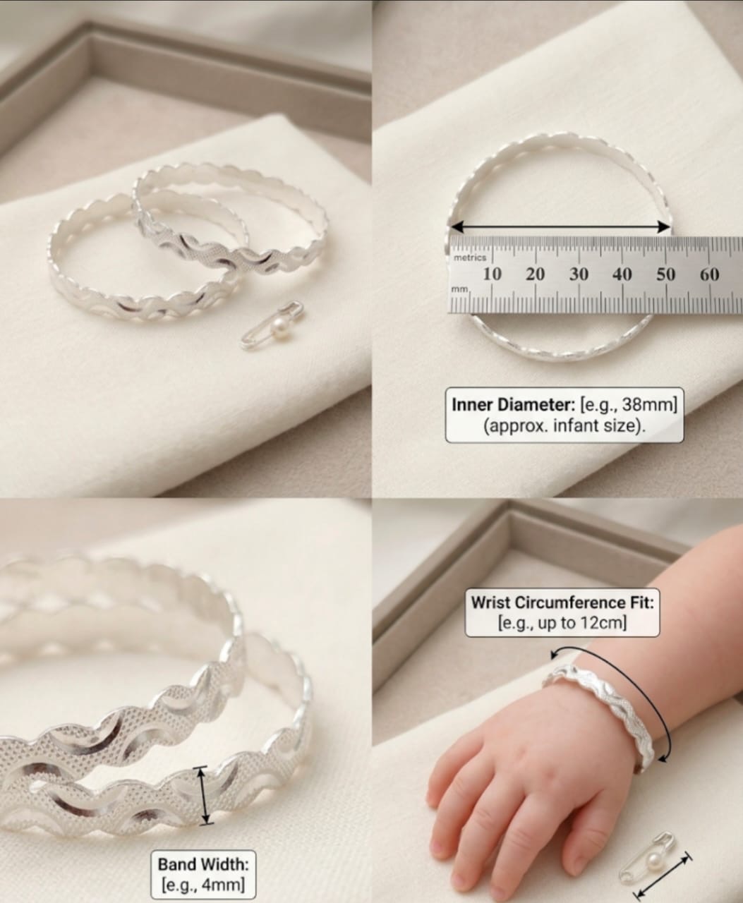 Pure 925 silver baby kada