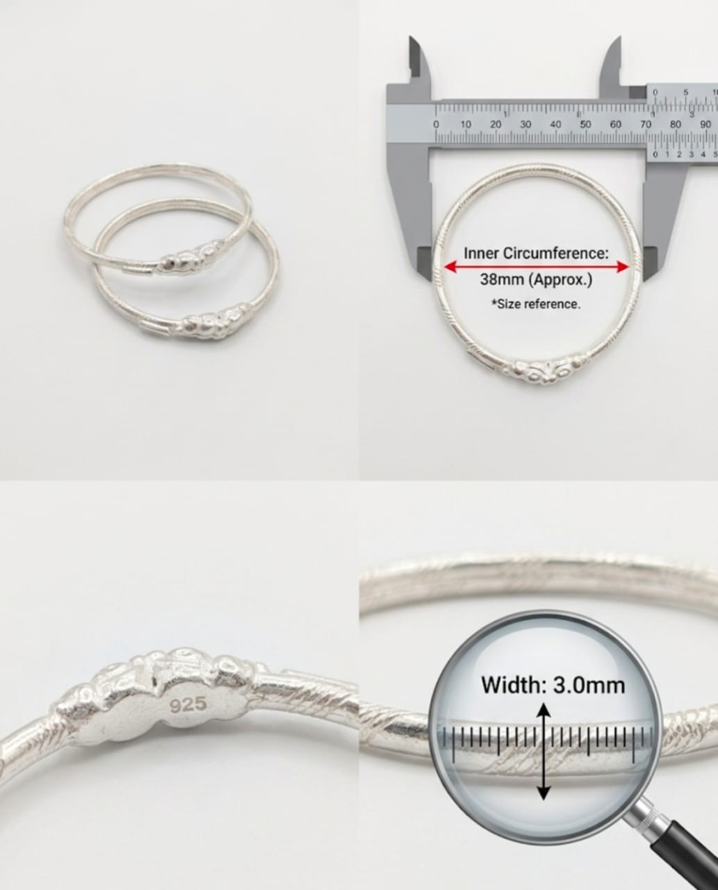Pure 925 silver baby kada